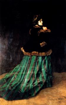 Claude Oscar Monet : Woman In A Green Dress